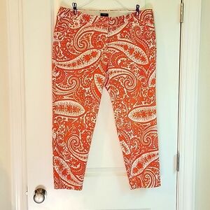 J Crew orange paisley size 14 pants